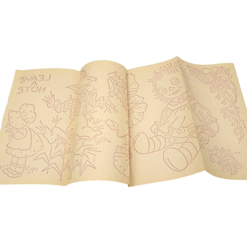 Vintage Autumn Rag Dolls Transfer Patterns, MCM Workbasket Iron On Transfers